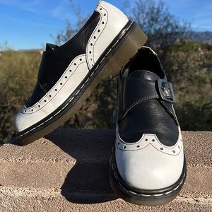 🏴󠁧󠁢󠁥󠁮󠁧󠁿 Dr. Martens MIE Brogue Wingtip Two- Tone Monk Strap Loafers UK 6